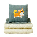 Cartoon chenille throw pillow blanket - dual-use office nap pillow, car travel foldable dopamine pillow blanket