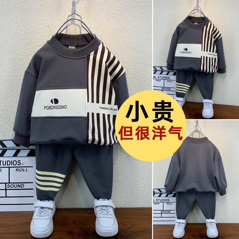 Kids' tracksuit: stylish and trendy boys' activewear set - korean style autumn/winter sweatshirt and pants for toddlers and young boys