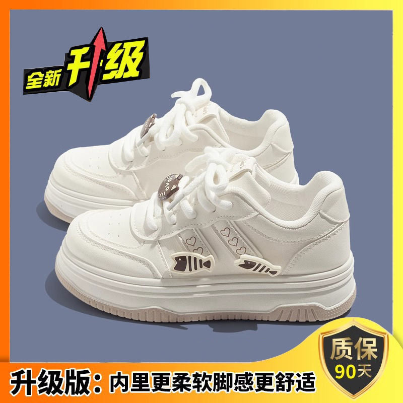 Girls' athletic shoes - new autumn  collection: breathable mesh sneakers, white shoes, student skate shoes for mid-to-large children and kids