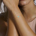 European and american cross-border adjustable layered bracelet cute evil eye oval chain pearl strip turtle gold bracelet for women