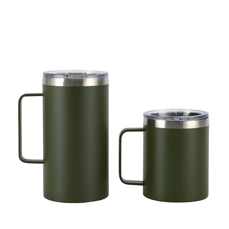 export insulated tumbler, 12/14oz double-walled stainless steel coffee mug with handle, business gift office mug