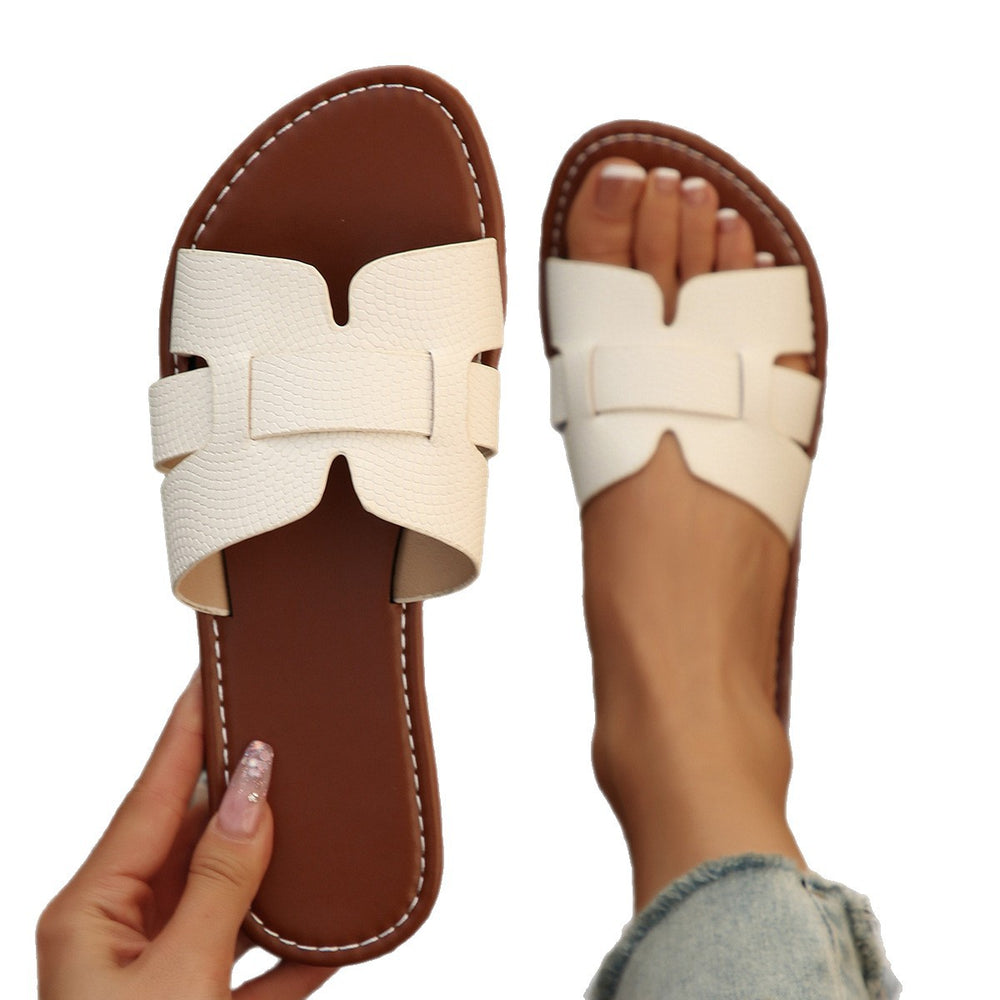 European and american plus size flip-flops - 2025 summer new arrivals - beach sandals & slippers - open toe flat slides for cross-border e-commerce