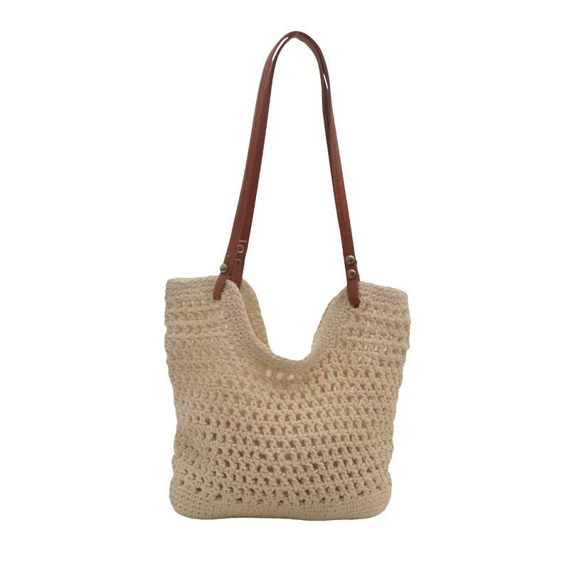 Shoulder cotton rope woven bag vacation seaside summer beach bag Internet celebrity foreign style Korean version small fresh versatile small bag