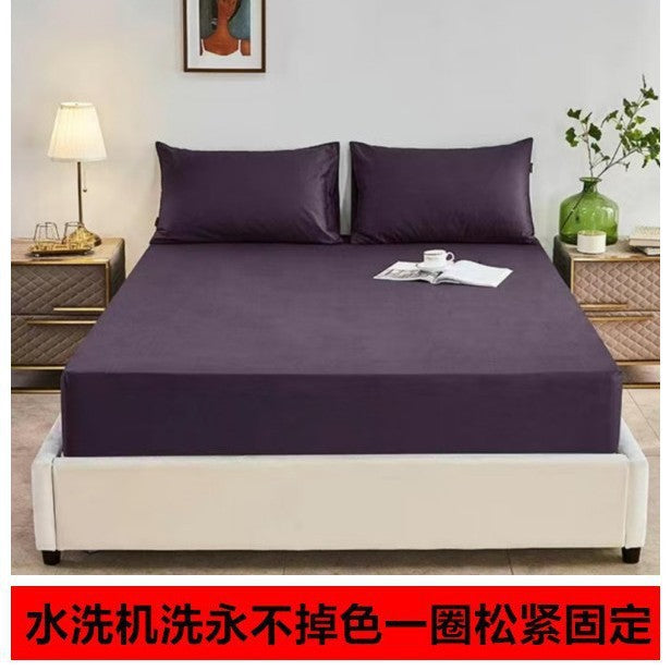 2025 new solid color full coverage fitted sheet with pillowcase wholesale for cross-border e-commerce