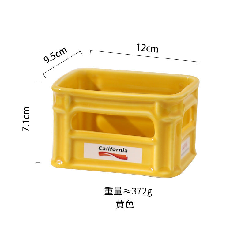 陶瓷薯条碗高颜值网红爆米花零食碗创意小吃筐家用水果碗造型碗篮