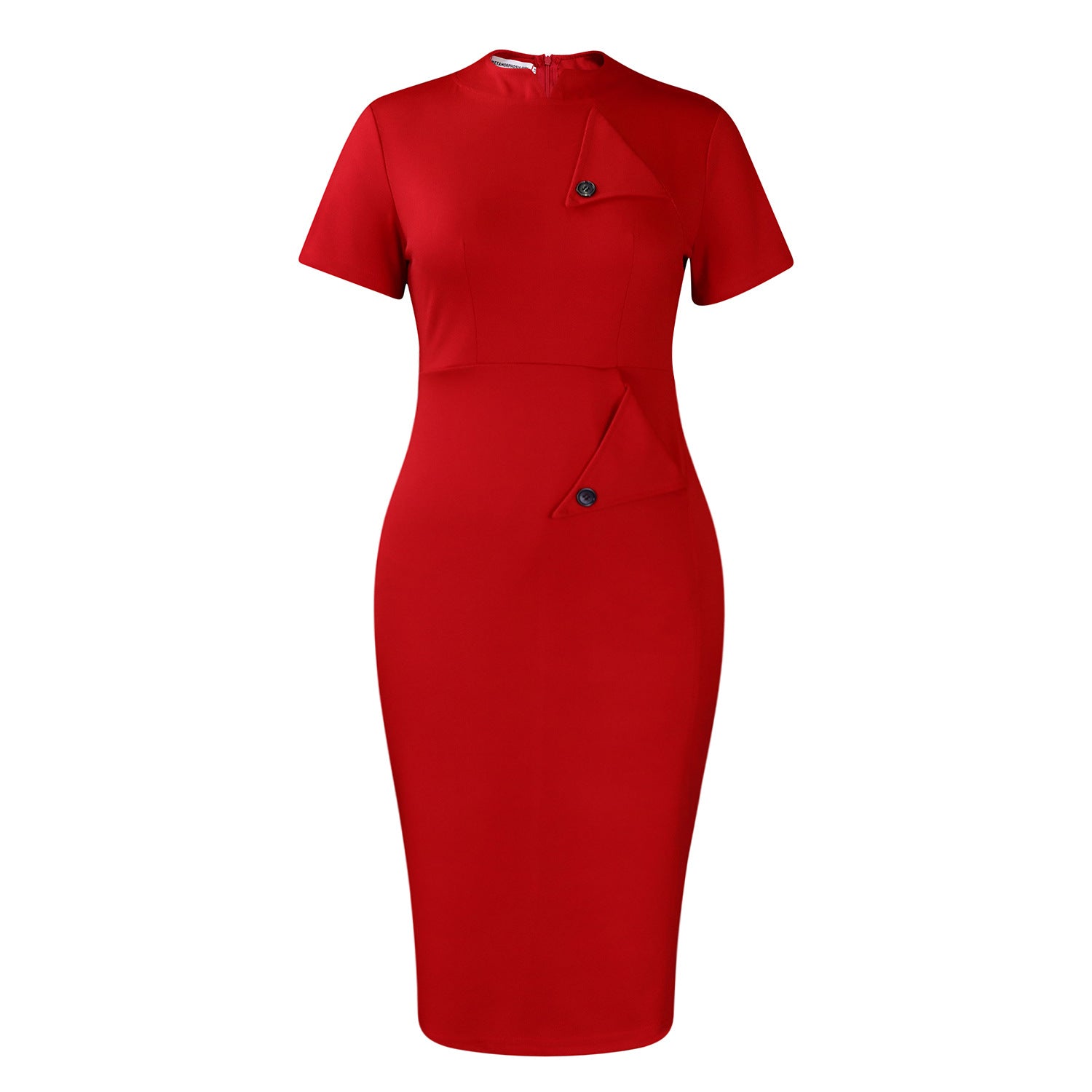 D515  women's clothing  fashion temperament OL Tongle pencil short-sleeved semi-turtleneck hip-wrapped  dress