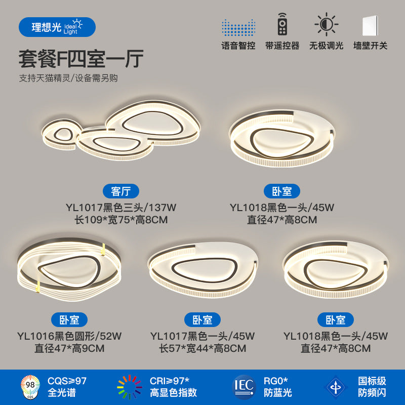 Living room ceiling light modern simple atmosphere creative pebble shape full spectrum lighting whole house package combination