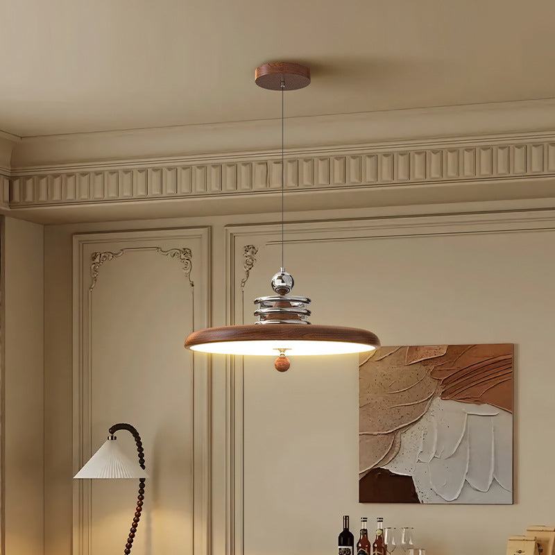 Vintage medieval style bedroom ceiling light French cream style walnut color egg tart study light restaurant bar light