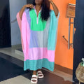 European and american cross-border african women's fashion:  autumn/winter new collection - stylish turn-down collar, loose fit, three-quarter sleeve printed shirt dress