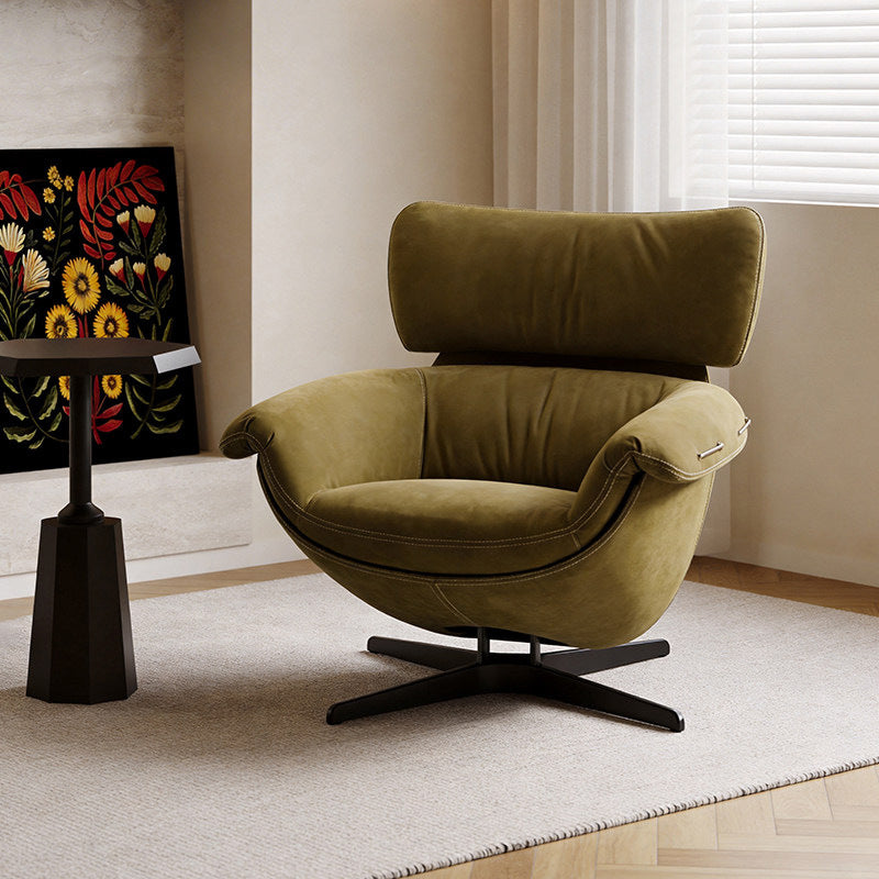 Italian normcore fabric rotate armchair accessible luxury casual living room balcony lazy plaid reclining single sofa chair