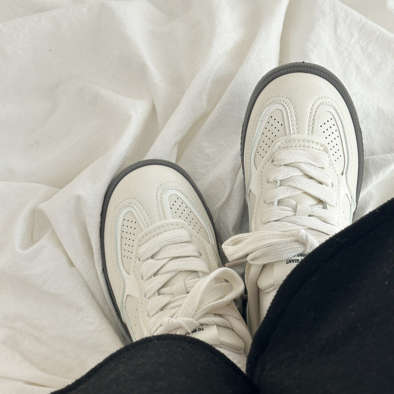 Women's flat summer breathable white sneakers - 2026 new arrival, bestselling, versatile, original design, niche korean style casual skate shoes