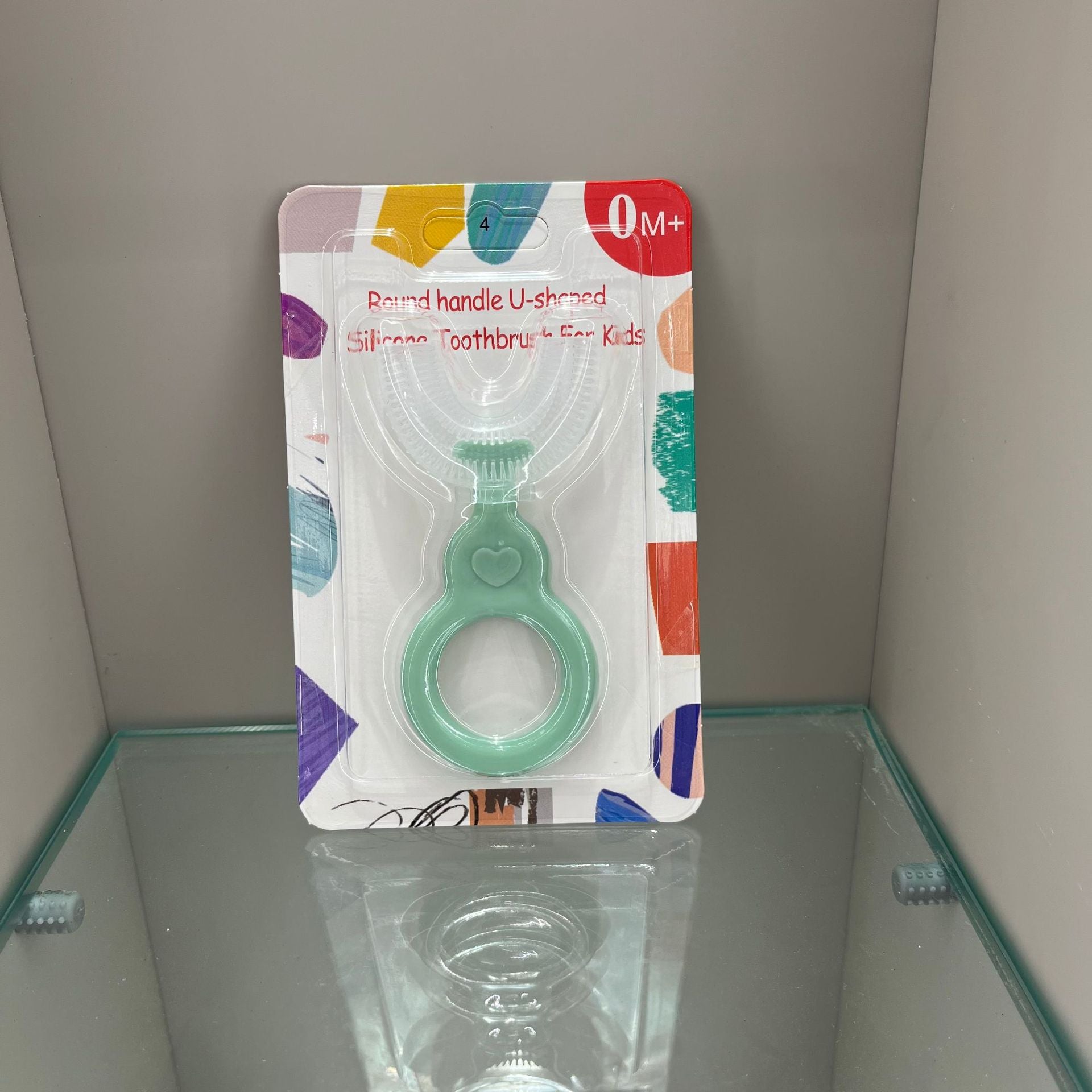 English card-mounted children's u-shaped liquid silicone manual baby toothbrush lazy oral brusher oral cleaning