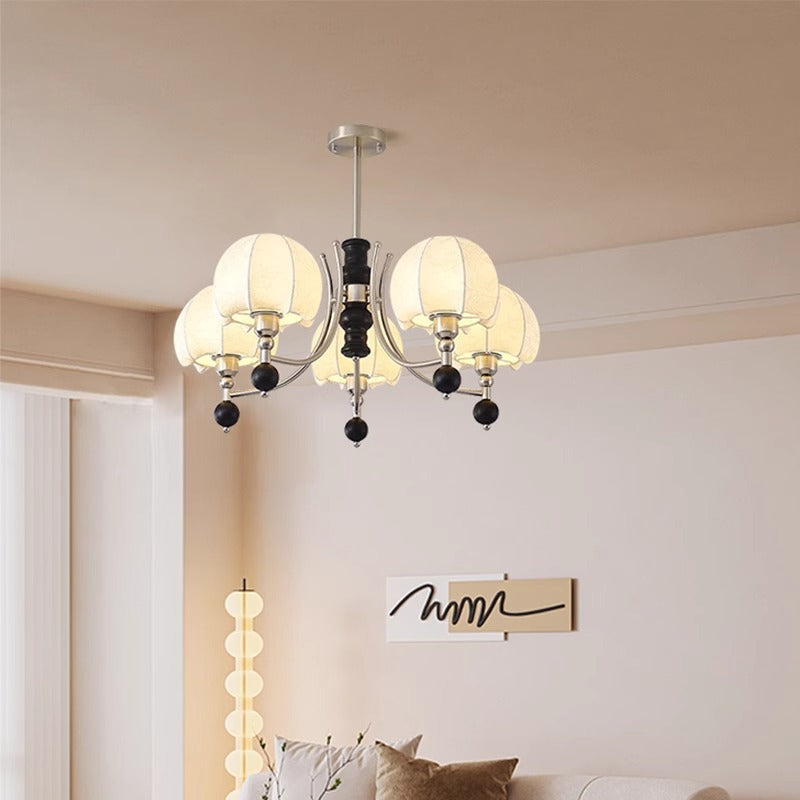 [Strict selection] American retro chandelier medieval Nanyang style advanced sense solid wood wabi-sabi living room study fabric lamps