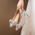 French wedding shoes for women, xiuhe main wedding dress, two-wear engagement bridal shoes, not tiring feet, can be worn with crystal high heels