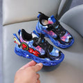 Spider-man light-up boys' shoes  autumn/winter leather waterproof kids' sneakers, elementary and middle school students' running shoes