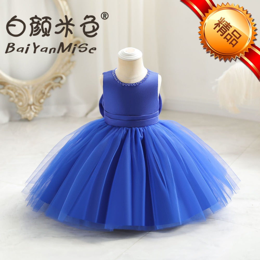 children's clothing, kids' formal dresses, solid color princess dresses, baby's first birthday butterfly dress, baby dress