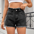 Fashion cross-border  women's clothing new arrival  independent station washed hot girl raw edge denim shorts hot pants trendy