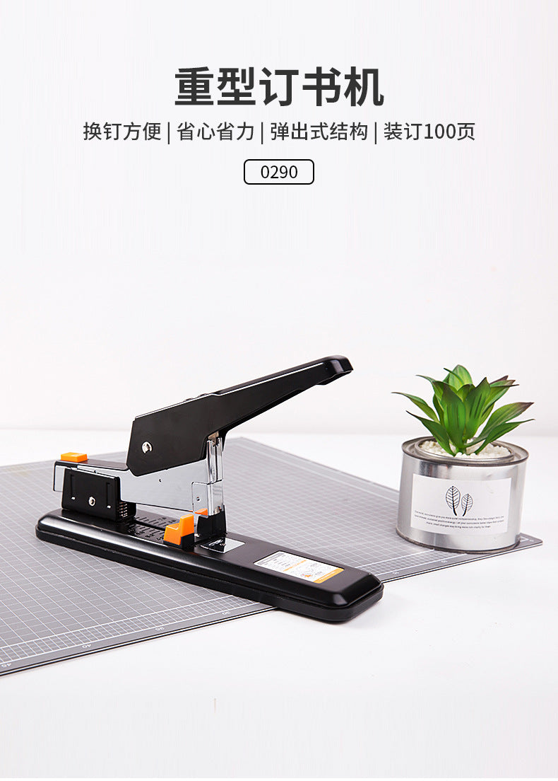 Deli 0290 Heavy Duty Stapler Binding With Scale Binding 100 Pages Pop-up Easy Labor-saving Stapler