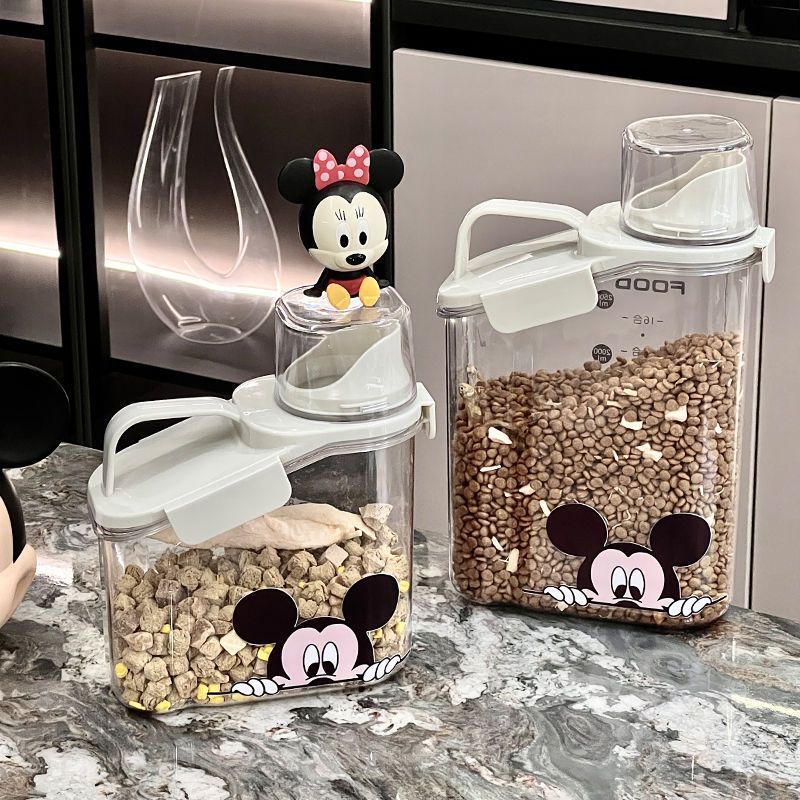 Cat Snack Storage Box Cat Food Storage Bucket Pet Snack Sealed Jar Moisture-proof Household Large Capacity Transparent Lid