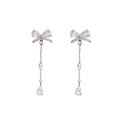 Korean style sparkling zircon butterfly teardrop dangle earrings - women's luxury, high-end, unique, exquisite, and stunning earrings