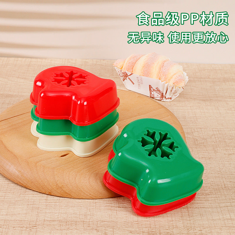 Christmas glove shaped rice ball mold - fun diy holiday party snowflake baking cookie cutter - cross-border