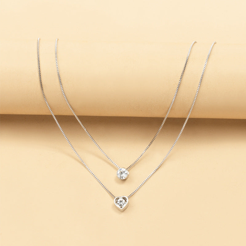 Wholesale alloy necklaces: hot-selling european and american cross-border fashion jewelry - trendy multi-layer heart & teardrop pendants, vintage women's choker necklaces