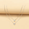 Customized alloy necklace, european and american cross-border jewelry, fashionable multi-layered heart and teardrop pendant, vintage women's collarbone chain