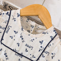 Girls' 100% cotton dress -  spring/autumn korean style - baby fashion doll collar - love butterfly detail - cinched waist long sleeve dress