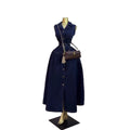 European and american cross-border women's fashion:  summer new arrival - elegant lapel, button-down, tie-waist, long denim dress