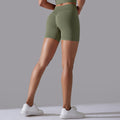 European and american high-waisted butt-lifting seamless quick-dry breathable yoga workout shorts for women - running, training, and fitness