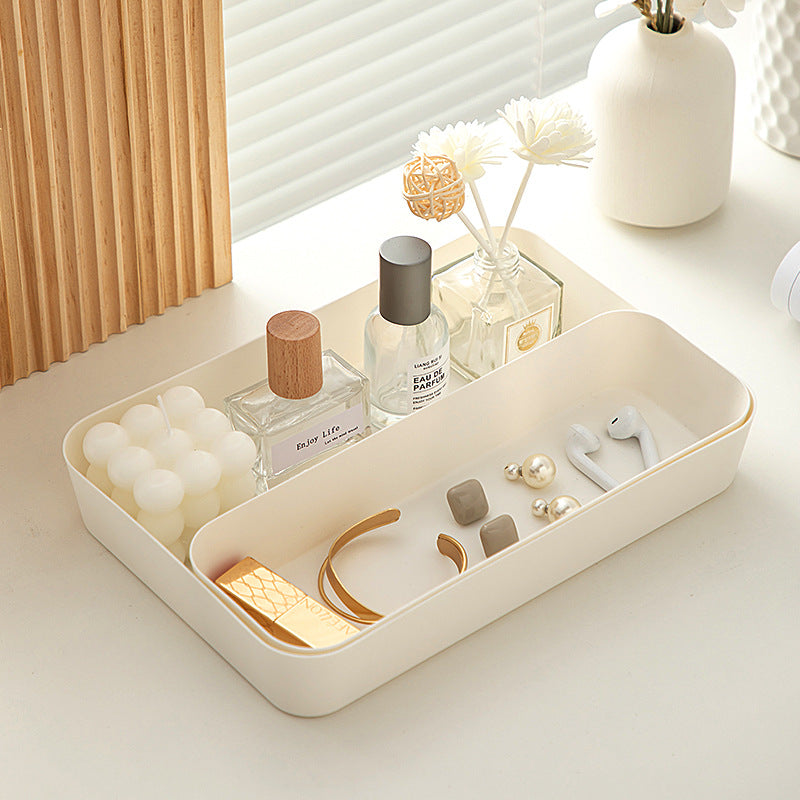Entry entrance storage box Square plastic box Desktop uncovered earphone key Perfume finishing storage box can be stacked