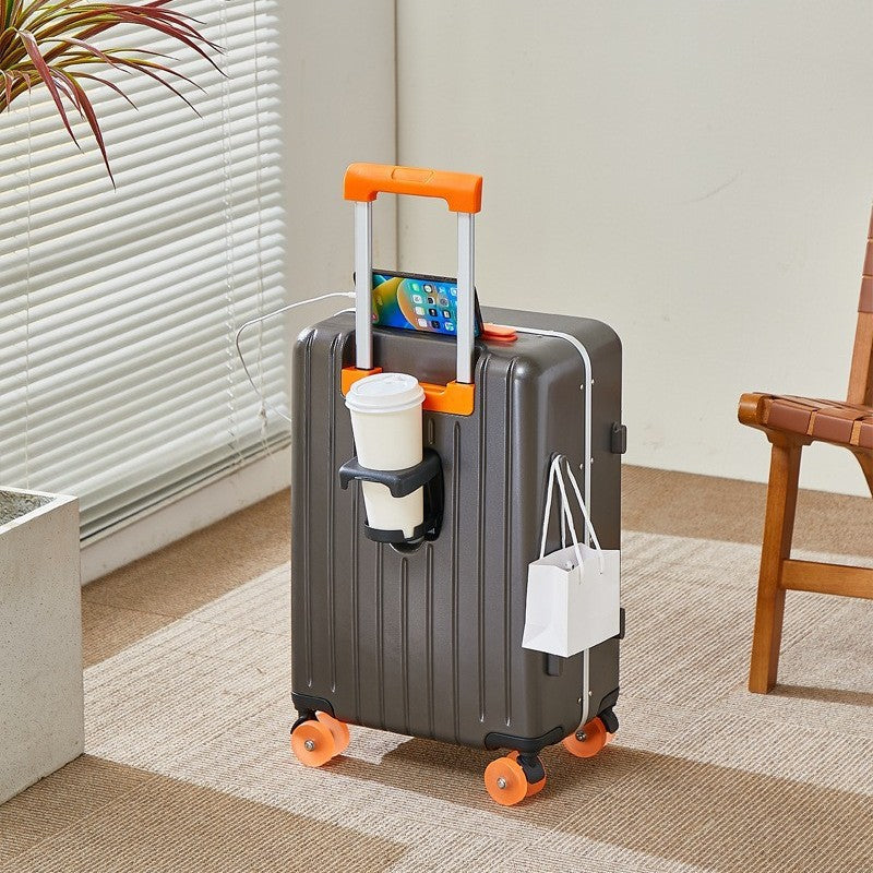 Side opening lid is convenient and durable, password, student multi-functional luggage, universal wheel trolley case, boarding suitcase, minimalist