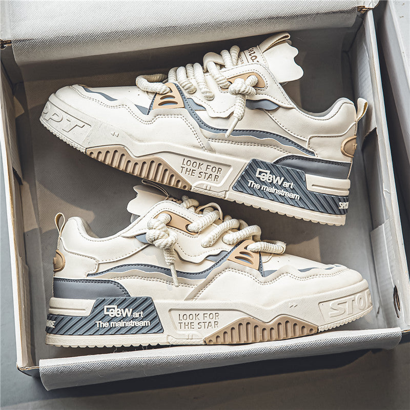 Trending men's winter shoes 2025: versatile chunky sole casual sneakers, anti-slip youth sports trendy shoes