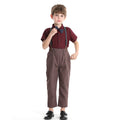 Kids' summer outfit set: new fashionable two-piece short-sleeve overalls for boys - perfect for hosts, choir performances, and special occasions