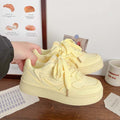 Girls' white sneakers - princess style, chunky sole,  autumn new collection, dopamine fashion