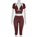 Women's foreign trade  fashion european and american style hot selling sexy sleeveless dot print three-piece set  summer new arrival