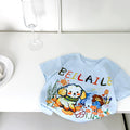 Boys and girls new arrivalsummertopskids cartoon animal short-sleeved t-shirt baby girl k-style foreign style clothes in stock