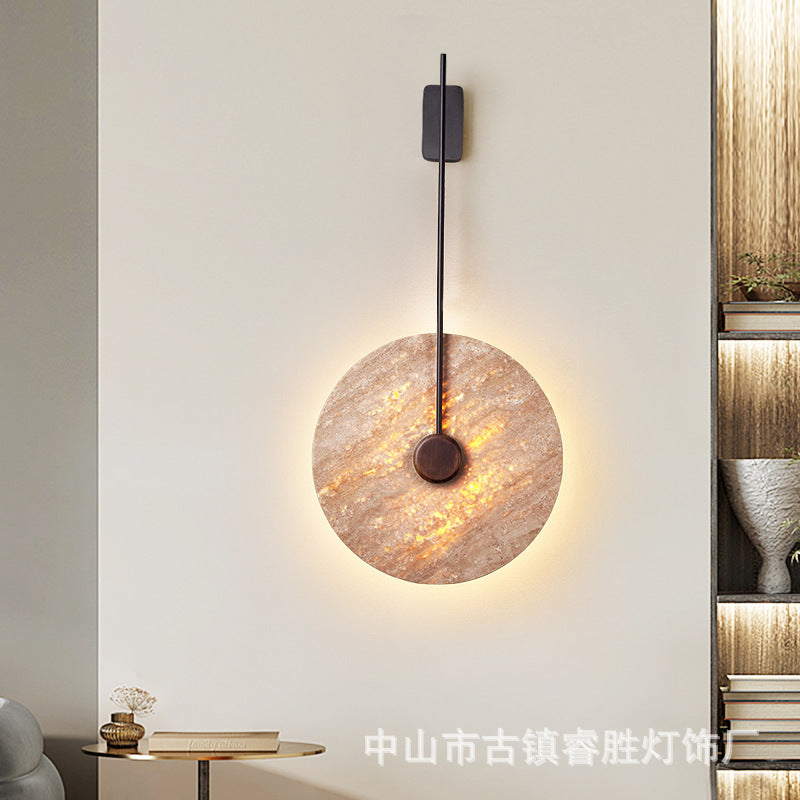 Yellow travertine LED bedroom bedside wall lamp living room art creative TV background wall bedside corridor aisle stairs