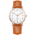 Rose gold white surface brown belt