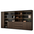 New chinoiserie office file cabinet wooden bookcase boss table background cabinet wall-mounted floor-standing five or six-door cabinetaccessible luxury