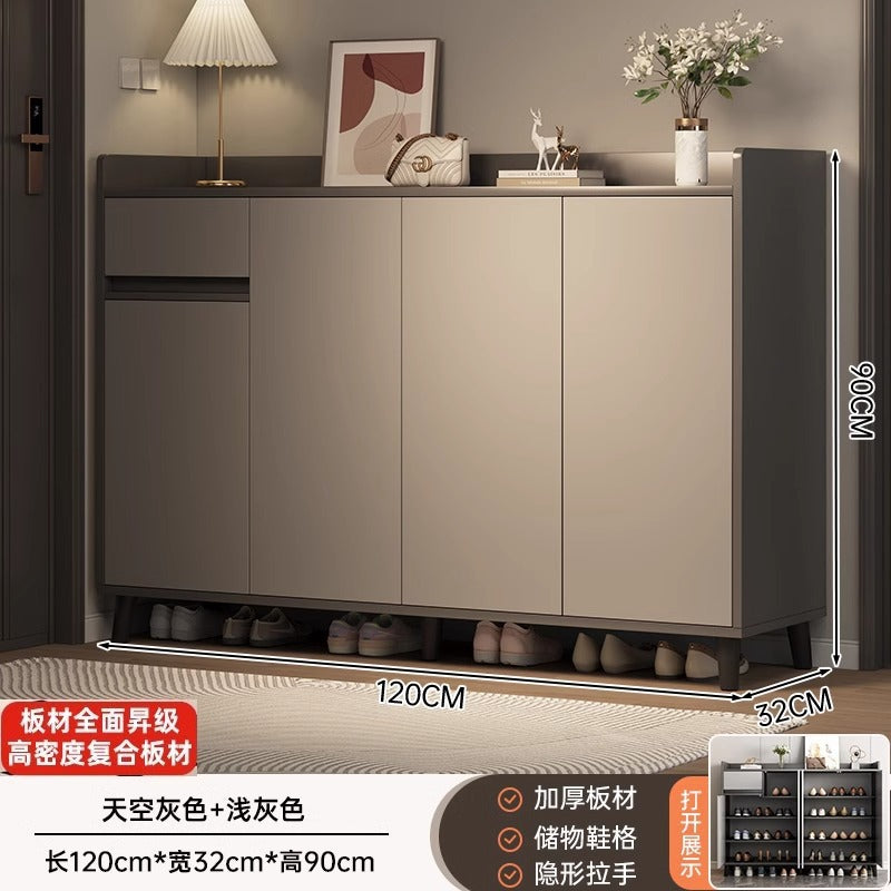Shoe cabinet household door 2025 new indoor porch cabinet integrated locker solid wood legs multi-layer shoe rack