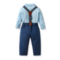 Export children's clothing new products spring & fall baby baby 100-day gentleman's suit baby suitlong sleeves khaki overalls hat