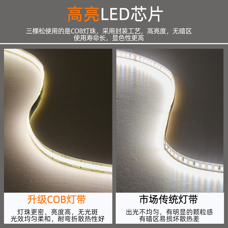 Three pine line light light slot led hard light strip linear light cob embedded cabinet ceiling light with linear light