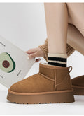 Best selling snow boots for women winter fleece-lined2026new arrivalwinter large cotton shoes thick sole heightening short boots outwear bread shoes