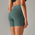 New arrival no awkward line nude high waist yoga pants women's double-sided brushed peach butt tight sports three-quarter pants