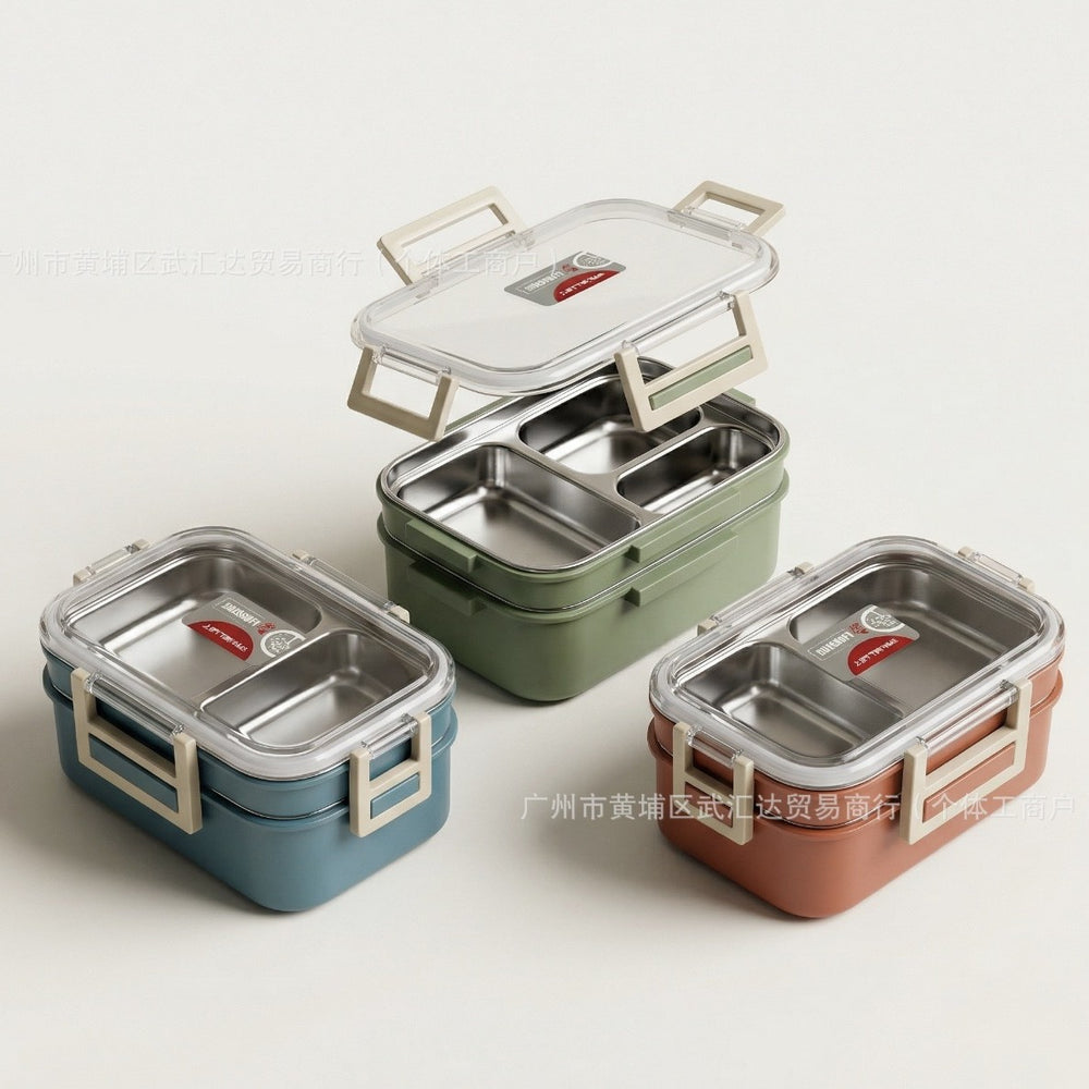 304 stainless steel double-layer insulated lunch box bento box vacuum insulated food container student meal delivery outdoor meal box