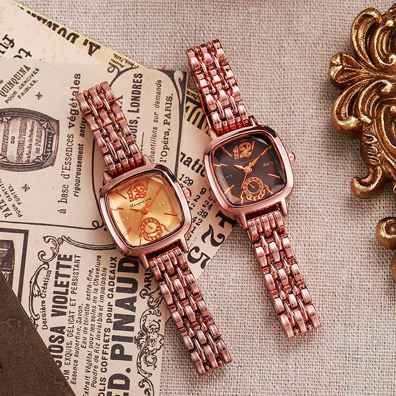 Honghong square steel belt watch women's niche classy watch women's watch women's quartz watch manufacturer wholesale