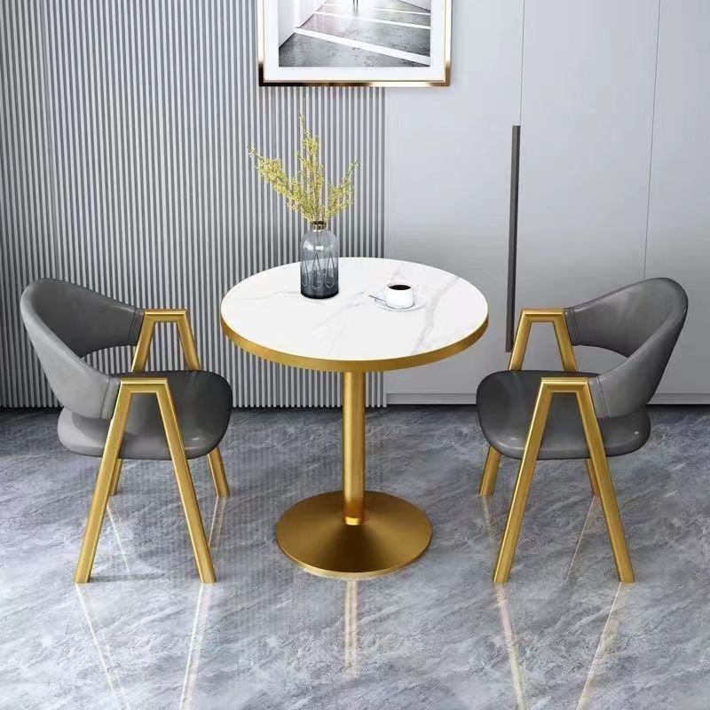 Scandinavian style small round table negotiation table and chair combination balcony for home sales office milk tea shop reception and reception casualcasual