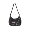 2025 new fashion versatile denim bag women's shoulder crossbody bag hello kitty casual travel canvas bag