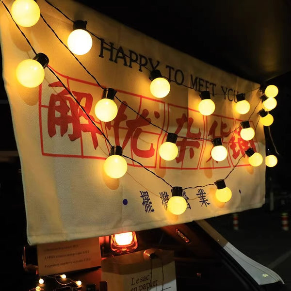 Outdoor camping ambient light led small colorful lights flashing lights string lights canopy tent decorative lights string waterproof night market stall